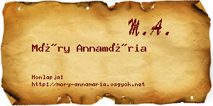 Móry Annamária névjegykártya